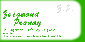 zsigmond pronay business card