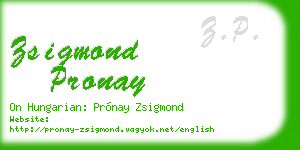 zsigmond pronay business card